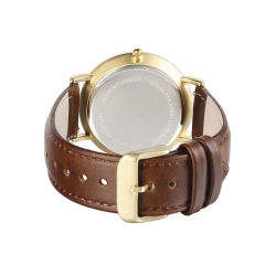 Montre bracelet pour hommes Montre décontractée classique en cuir véritable à quartz