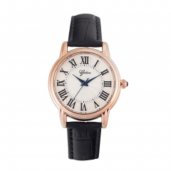 Montre à quartz femme en cuir alliage en cuir