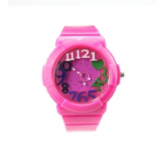 Regarder les enfants Montre de Noël Montre de sport en silicone colorée pour les filles