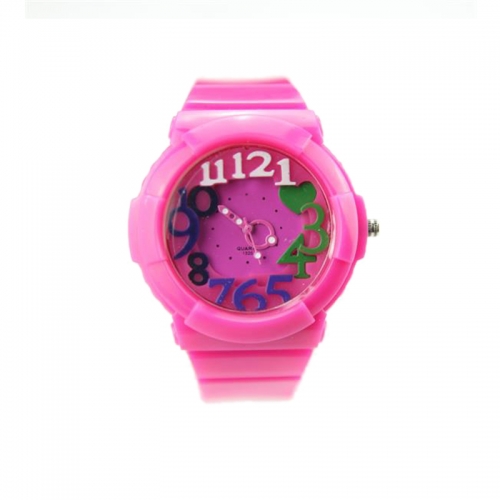 Regarder les enfants Montre de Noël Montre de sport en silicone colorée pour les filles