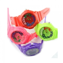 Regarder les enfants Montre de Noël Montre de sport en silicone colorée pour les filles