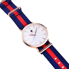 Montre bracelet en acier inoxydable Nato Nylon haute qualité unisexe