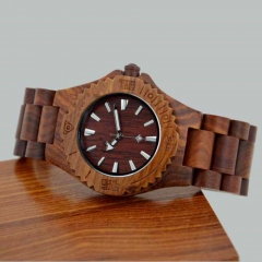 Montre à bracelet en bois à quartz moderne