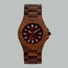 Montre à bracelet en bois à quartz moderne