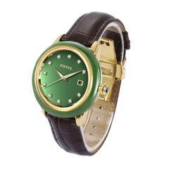 Montre en jade en cuir véritable originale OEM Original Swiss Mechanical Movement