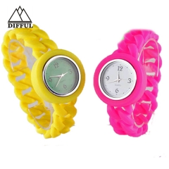 montre de forme perturbatrice montre en alliage en silicone montre pratique bracelet coloré