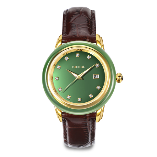 Montre en jade en cuir véritable originale OEM Original Swiss Mechanical Movement